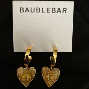 COPY - NEW BaubleBar gold heart lock earrings